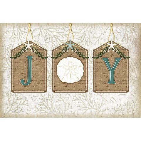 Coastal Christmas Joy II Black Modern Wood Framed Art Print with Double Matting by Pugh, Jennifer