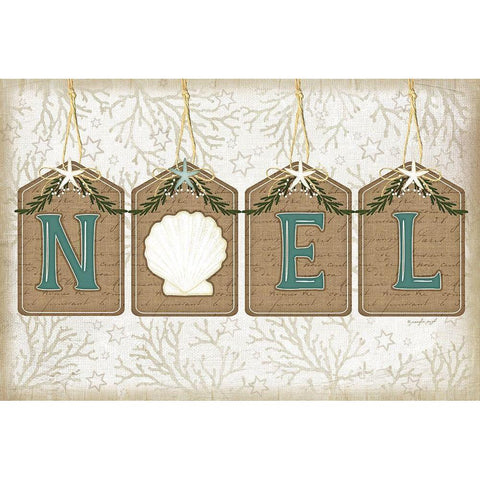 Coastal Christmas Noel II Gold Ornate Wood Framed Art Print with Double Matting by Pugh, Jennifer