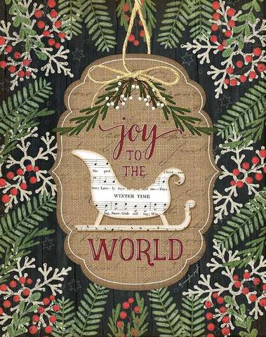 Joy to the World Black Ornate Wood Framed Art Print with Double Matting by Pugh, Jennifer