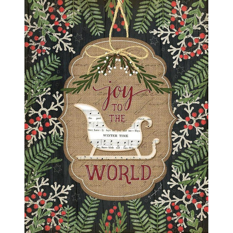 Joy to the World White Modern Wood Framed Art Print by Pugh, Jennifer