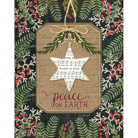 Peace on Earth Gold Ornate Wood Framed Art Print with Double Matting by Pugh, Jennifer