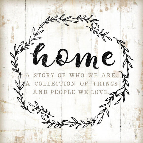 Home - A Story of Where We Are  Black Ornate Wood Framed Art Print with Double Matting by Pugh, Jennifer