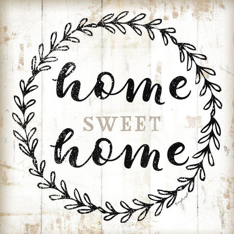 Home Sweet Home White Modern Wood Framed Art Print with Double Matting by Pugh, Jennifer