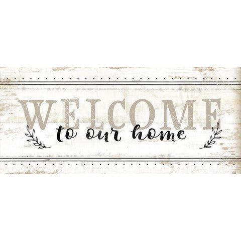 Welcome to Our Home Gold Ornate Wood Framed Art Print with Double Matting by Pugh, Jennifer