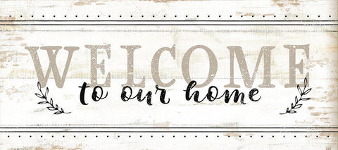 Welcome to Our Home Black Ornate Wood Framed Art Print with Double Matting by Pugh, Jennifer