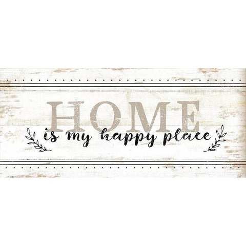 Home is My Happy Place White Modern Wood Framed Art Print by Pugh, Jennifer