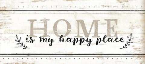 Home is My Happy Place Black Ornate Wood Framed Art Print with Double Matting by Pugh, Jennifer