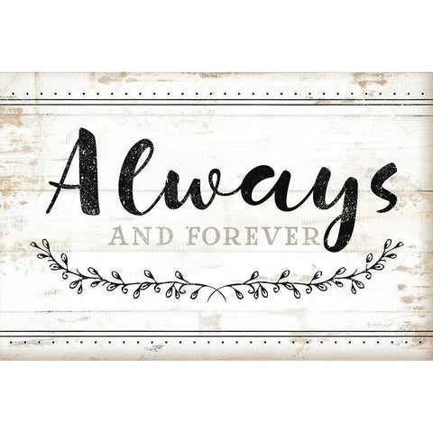 Always and Forever Black Modern Wood Framed Art Print with Double Matting by Pugh, Jennifer