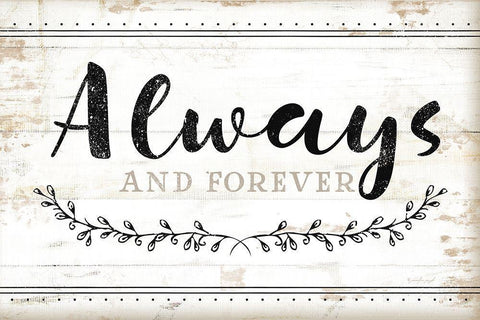 Always and Forever Black Ornate Wood Framed Art Print with Double Matting by Pugh, Jennifer