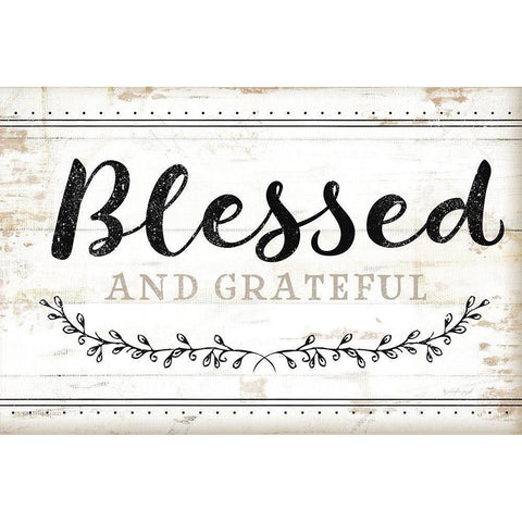 Blessed and Grateful Gold Ornate Wood Framed Art Print with Double Matting by Pugh, Jennifer