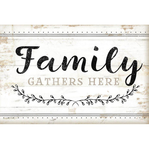 Family Gathers Here Gold Ornate Wood Framed Art Print with Double Matting by Pugh, Jennifer