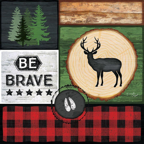 Be Brave Gold Ornate Wood Framed Art Print with Double Matting by Pugh, Jennifer