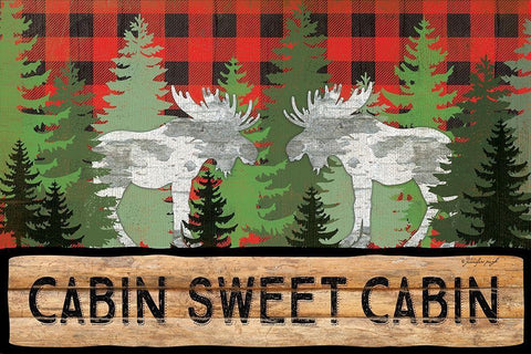 Cabin Sweet Cabin White Modern Wood Framed Art Print with Double Matting by Pugh, Jennifer