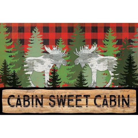 Cabin Sweet Cabin Black Modern Wood Framed Art Print with Double Matting by Pugh, Jennifer
