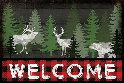 Welcome Black Ornate Wood Framed Art Print with Double Matting by Pugh, Jennifer