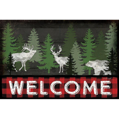 Welcome Black Modern Wood Framed Art Print with Double Matting by Pugh, Jennifer