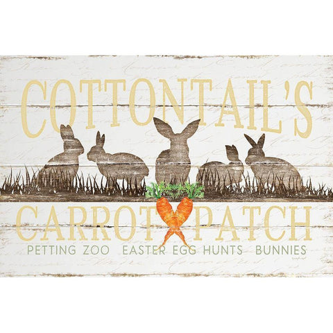 Cottontails Carrot Patch White Modern Wood Framed Art Print by Pugh, Jennifer
