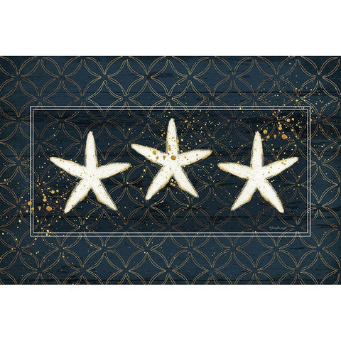 Starfish Gold Ornate Wood Framed Art Print with Double Matting by Pugh, Jennifer