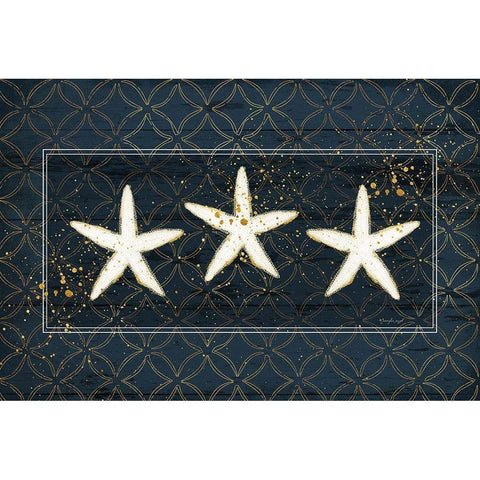 Starfish Black Modern Wood Framed Art Print by Pugh, Jennifer