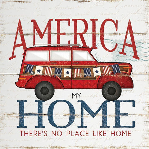 America Home White Modern Wood Framed Art Print with Double Matting by Pugh, Jennifer