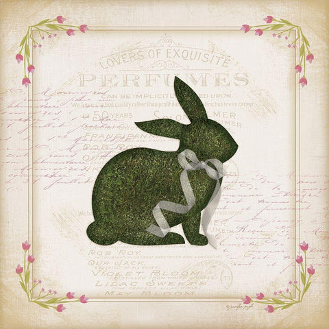 Bunny Gold Ornate Wood Framed Art Print with Double Matting by Pugh, Jennifer