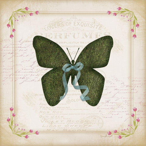 Butterfly White Modern Wood Framed Art Print with Double Matting by Pugh, Jennifer