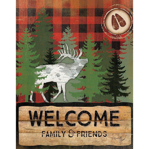 Cabin Welcome Plaid I Gold Ornate Wood Framed Art Print with Double Matting by Pugh, Jennifer