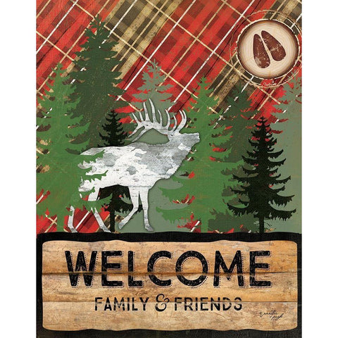 Cabin Welcome Plaid II Gold Ornate Wood Framed Art Print with Double Matting by Pugh, Jennifer