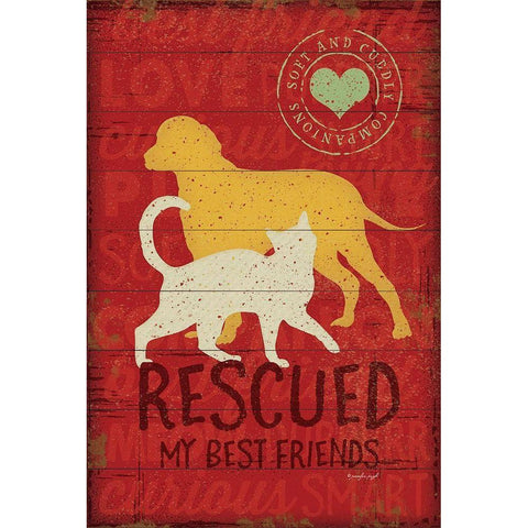 Rescued my Best Friend White Modern Wood Framed Art Print by Pugh, Jennifer