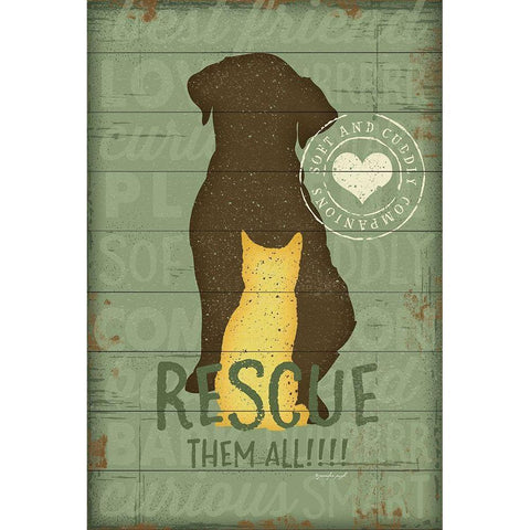 Rescue Them All Gold Ornate Wood Framed Art Print with Double Matting by Pugh, Jennifer