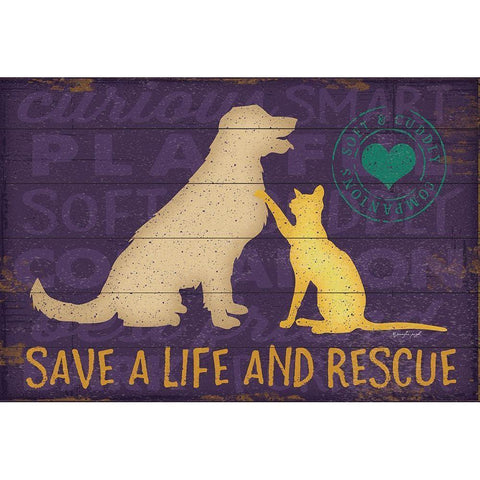 Save a Life Rescue White Modern Wood Framed Art Print by Pugh, Jennifer