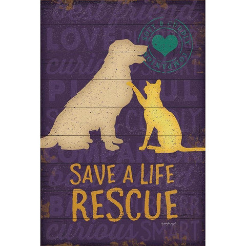 Save a Life Rescue Black Modern Wood Framed Art Print with Double Matting by Pugh, Jennifer