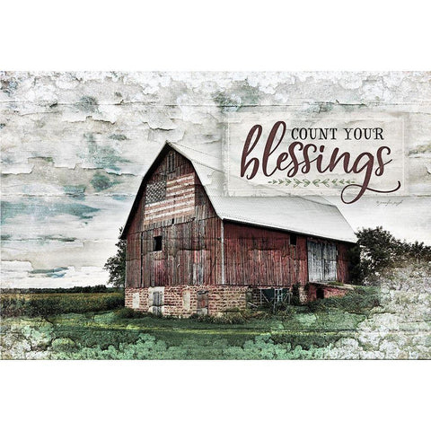 Count Your Blessings White Modern Wood Framed Art Print by Pugh, Jennifer