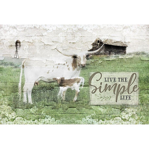 Live the Simple Life White Modern Wood Framed Art Print by Pugh, Jennifer