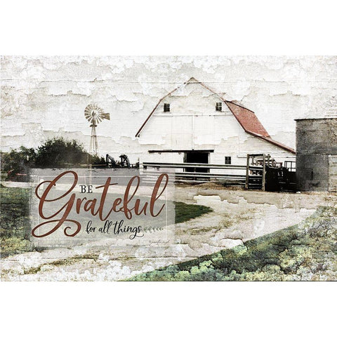 Be Grateful Gold Ornate Wood Framed Art Print with Double Matting by Pugh, Jennifer