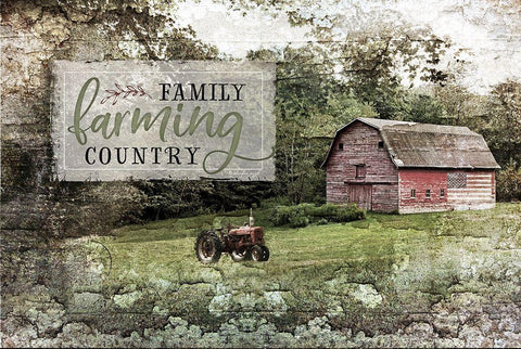 Farm, Family, Country Black Ornate Wood Framed Art Print with Double Matting by Pugh, Jennifer