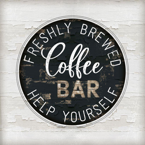 Coffee Bar White Modern Wood Framed Art Print with Double Matting by Pugh, Jennifer