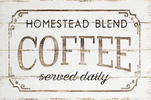 Homestead Coffee White Modern Wood Framed Art Print with Double Matting by Pugh, Jennifer