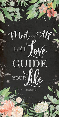 Let Love Guide Your Life White Modern Wood Framed Art Print with Double Matting by Pugh, Jennifer