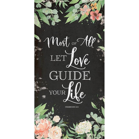 Let Love Guide Your Life Gold Ornate Wood Framed Art Print with Double Matting by Pugh, Jennifer