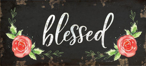 Blessed Black Ornate Wood Framed Art Print with Double Matting by Pugh, Jennifer