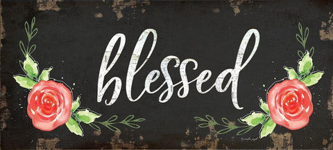 Blessed White Modern Wood Framed Art Print with Double Matting by Pugh, Jennifer