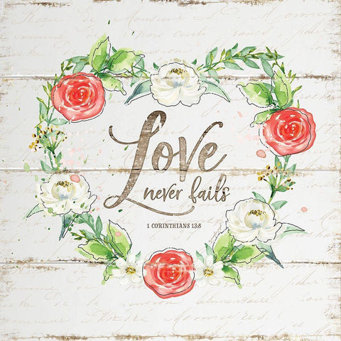 Love Wreath Gold Ornate Wood Framed Art Print with Double Matting by Pugh, Jennifer