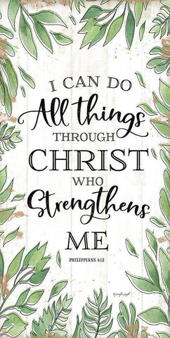 I Can Do All Things Through Christ Black Ornate Wood Framed Art Print with Double Matting by Pugh, Jennifer