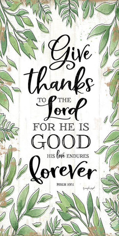 Give Thanks to the Lord Black Ornate Wood Framed Art Print with Double Matting by Pugh, Jennifer