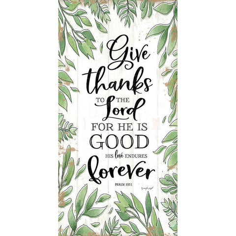 Give Thanks to the Lord White Modern Wood Framed Art Print by Pugh, Jennifer