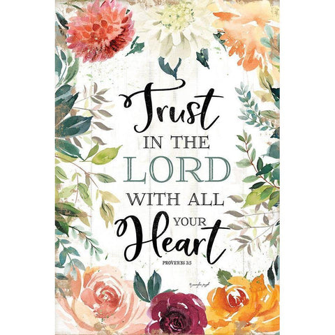 Trust in the Lord Black Modern Wood Framed Art Print with Double Matting by Pugh, Jennifer