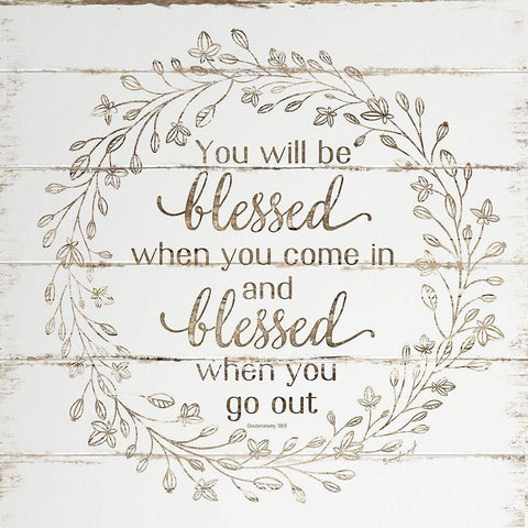 You Will Be Blessed White Modern Wood Framed Art Print with Double Matting by Pugh, Jennifer