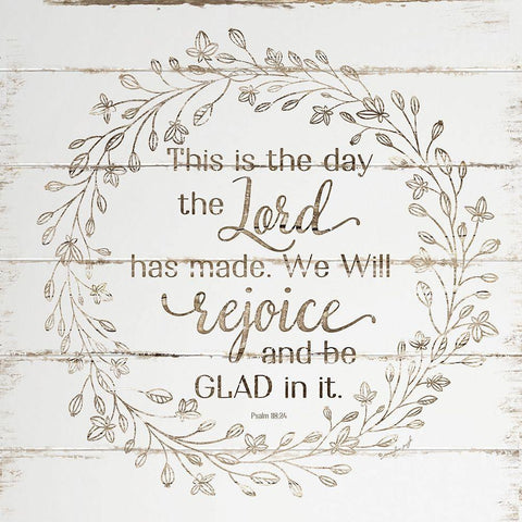 Rejoice and Be Glad In It Black Ornate Wood Framed Art Print with Double Matting by Pugh, Jennifer