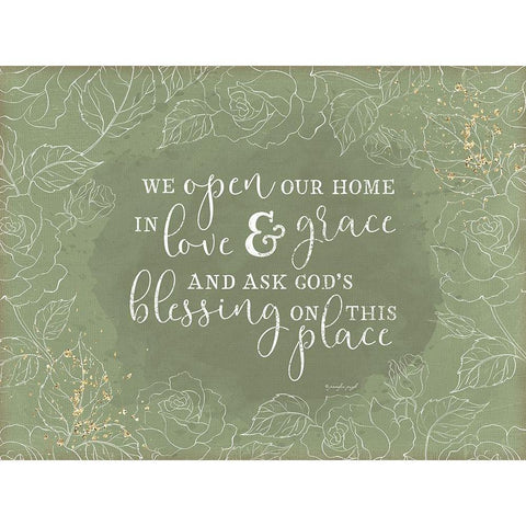 We Open Our Homes Gold Ornate Wood Framed Art Print with Double Matting by Pugh, Jennifer